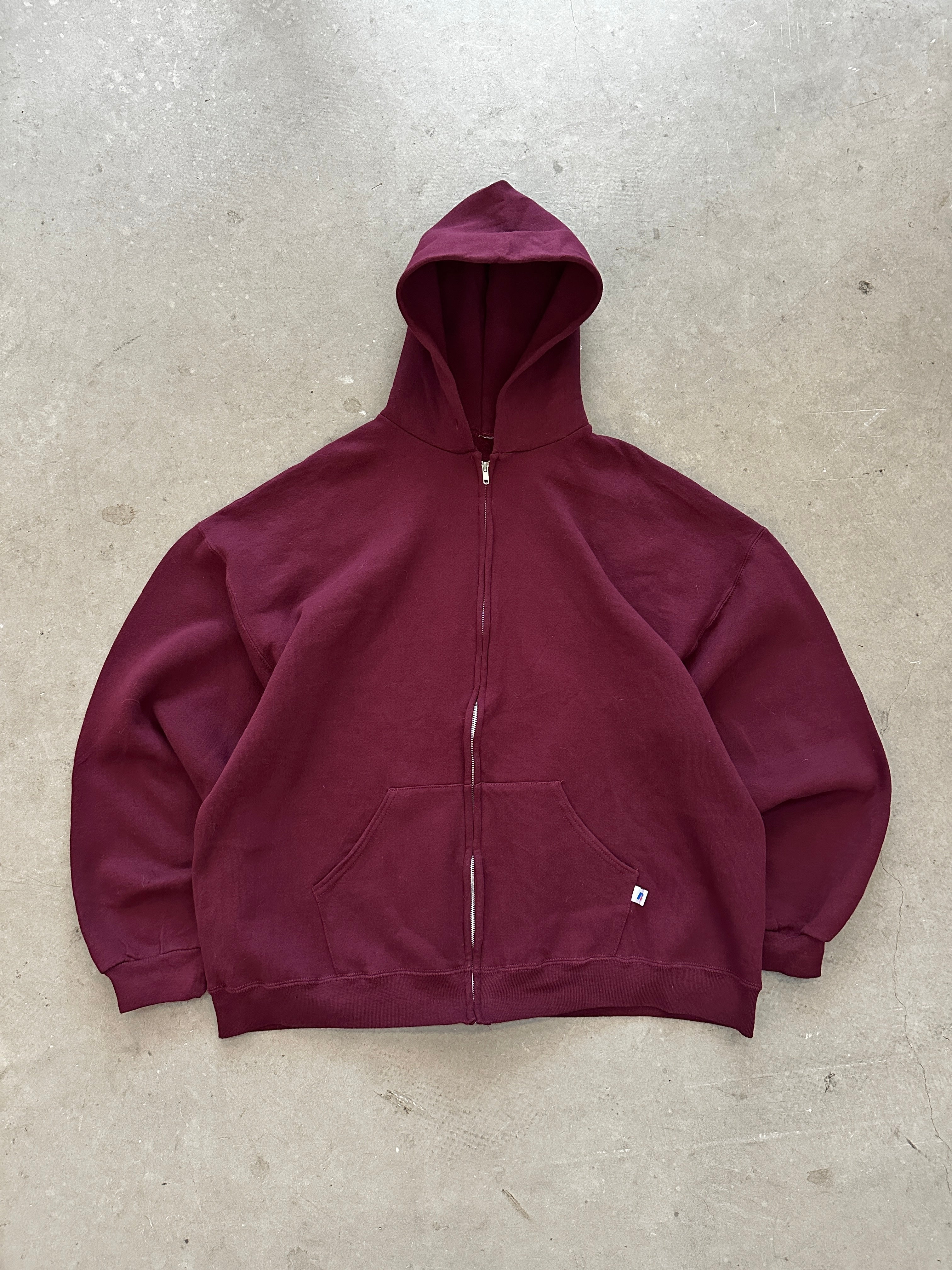 1990's Russell Athletic Blank Zip Hoodie - XL – Permanent Orbit