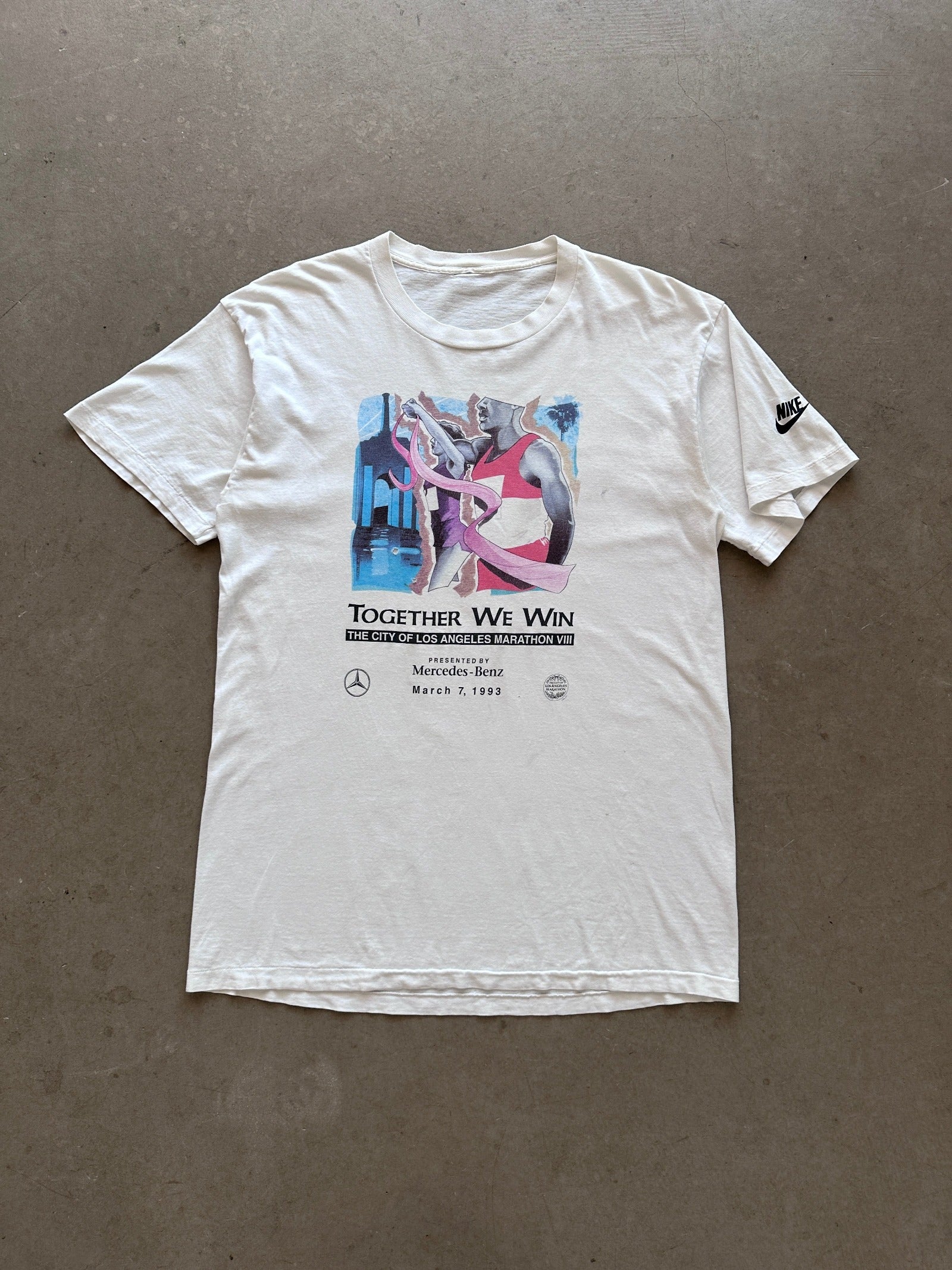 1993 NIKE®︎ Los Angeles Marathon Shirt 1993 LA Marathon Mercedes T-Shirt - XL – Permanent Orbit