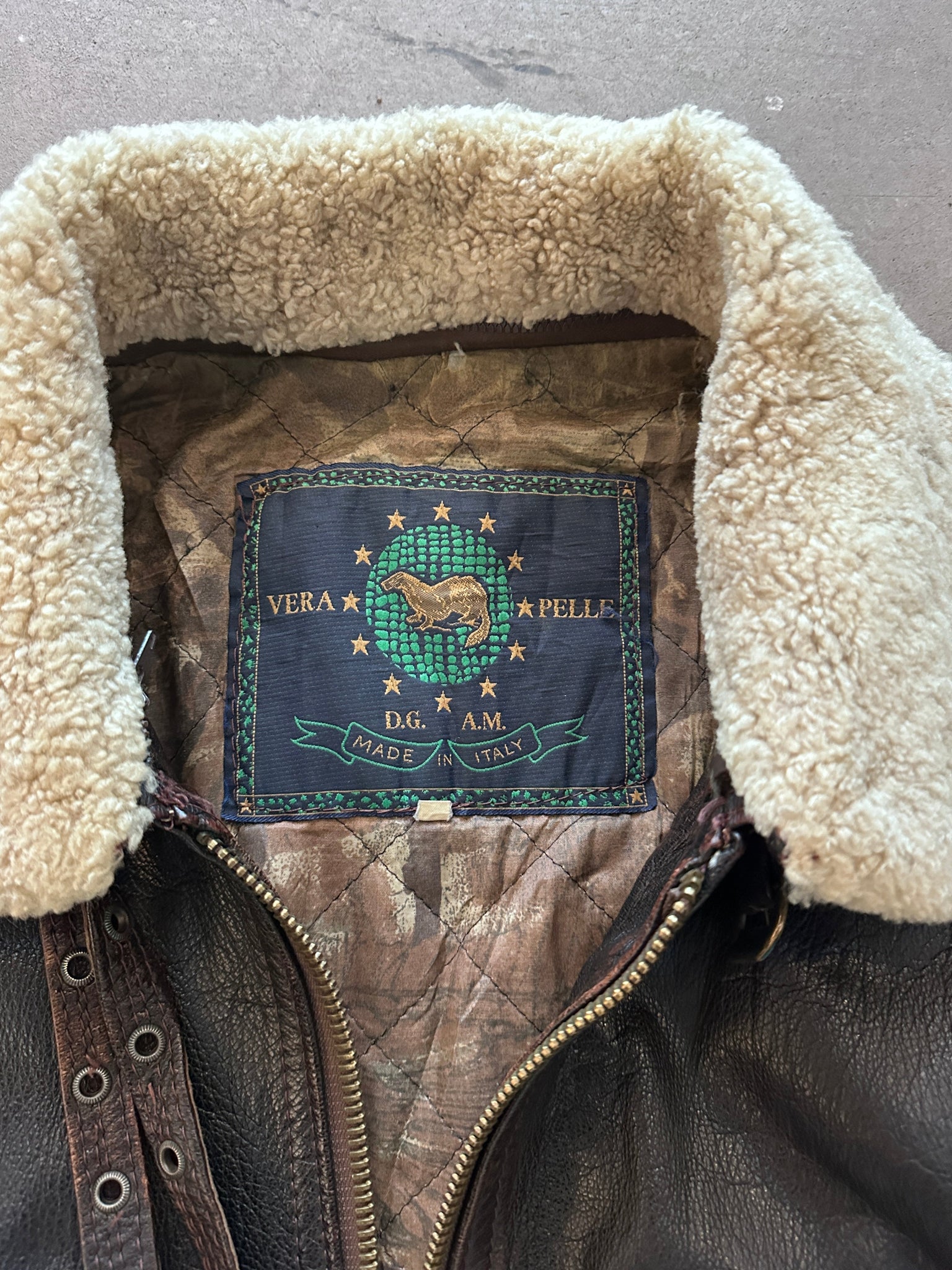 1990's Vera Pelle Shearling Jacket - XL