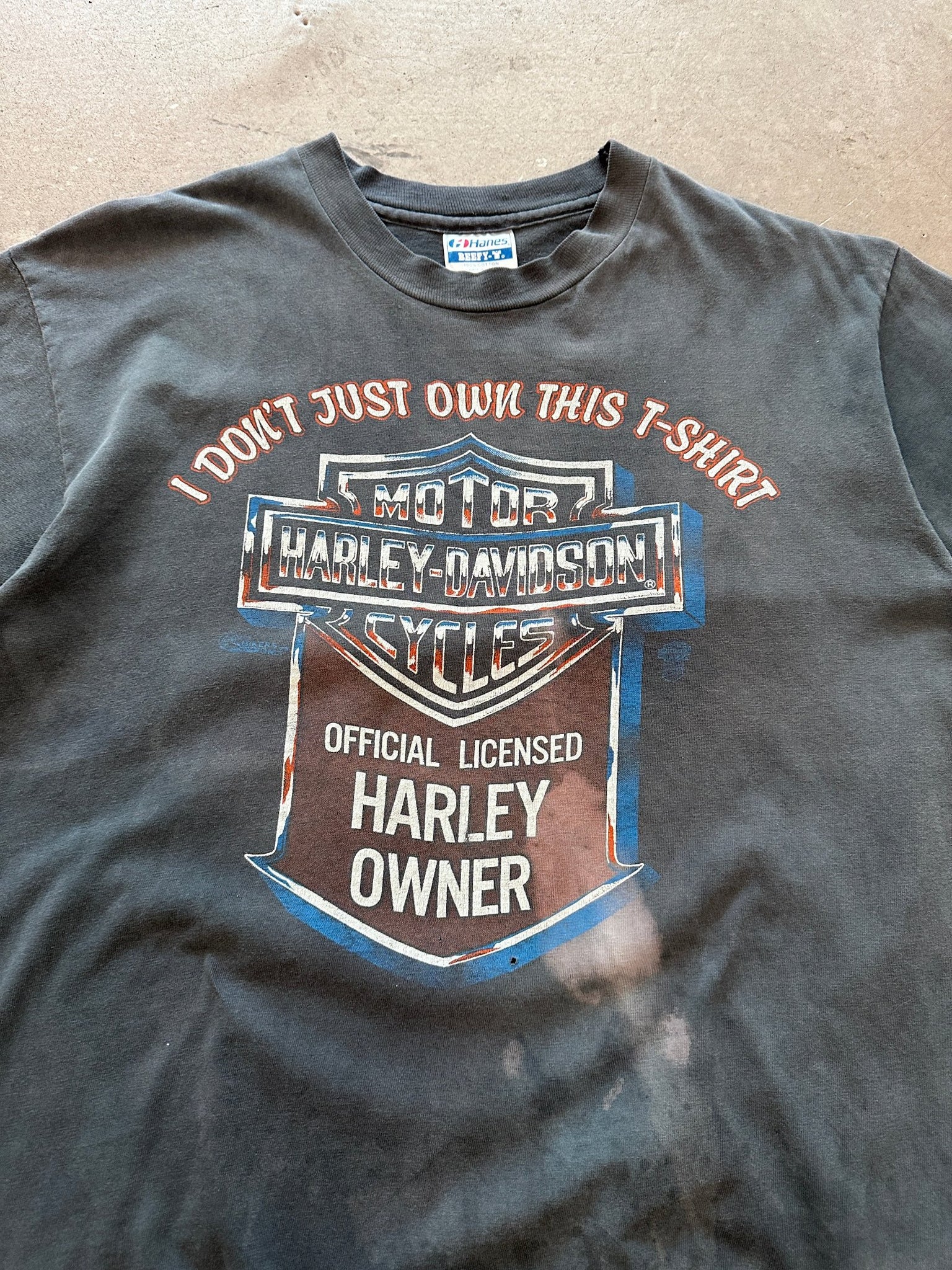 1980's Official Licensed Harley Owner Thrashed T-Shirt - L