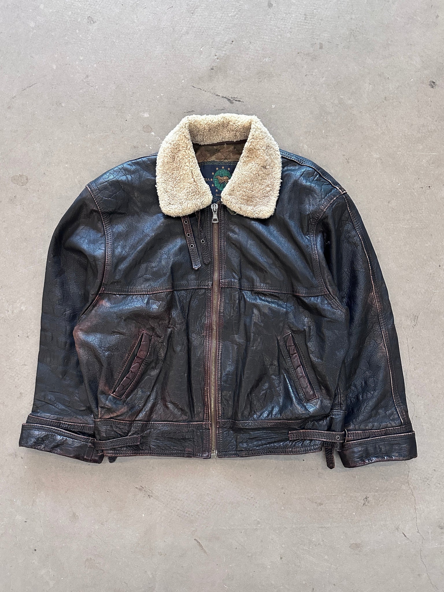 1990's Vera Pelle Shearling Jacket - XL