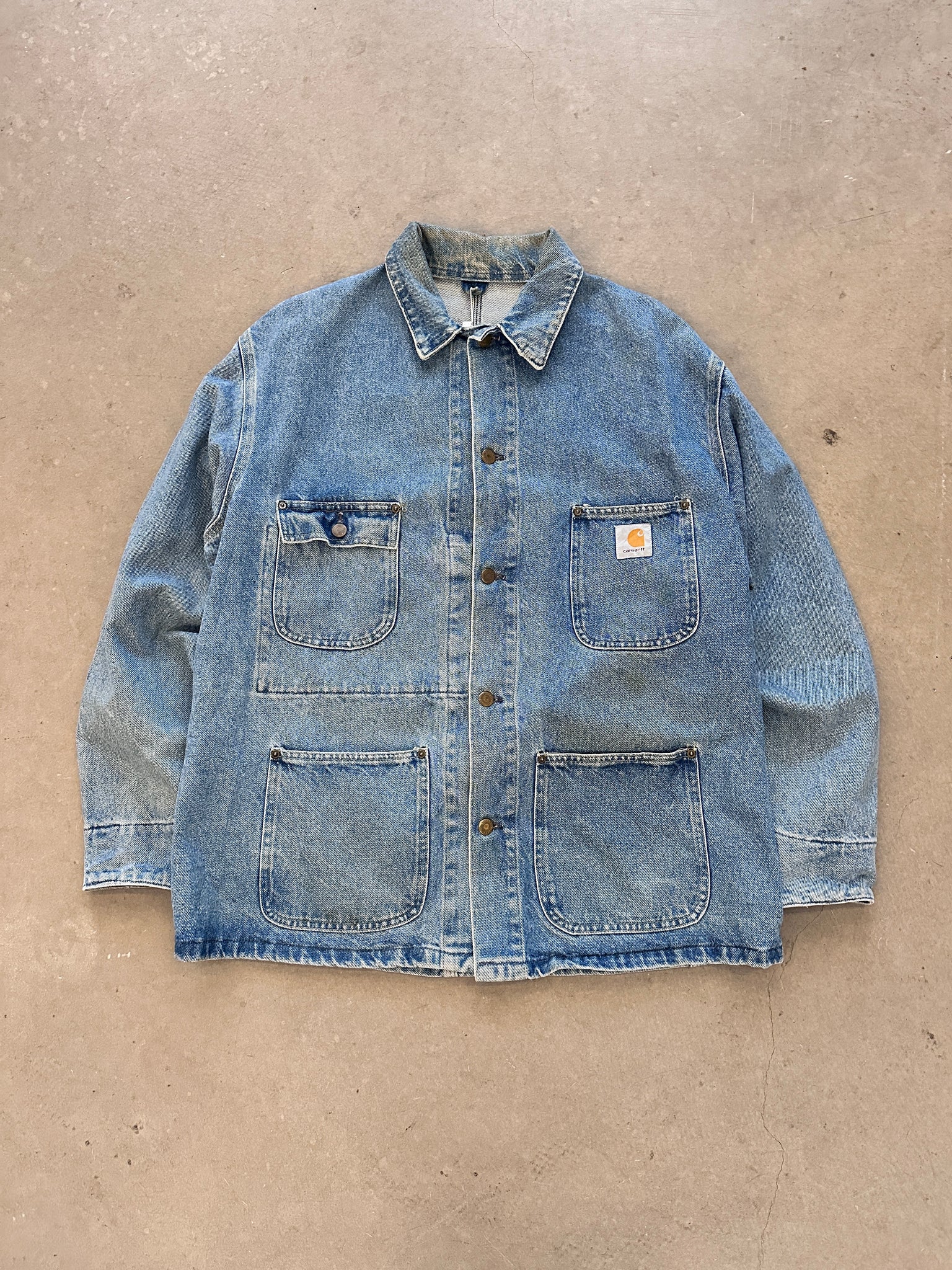 1980's Carhartt Denim Chore Coat - XL