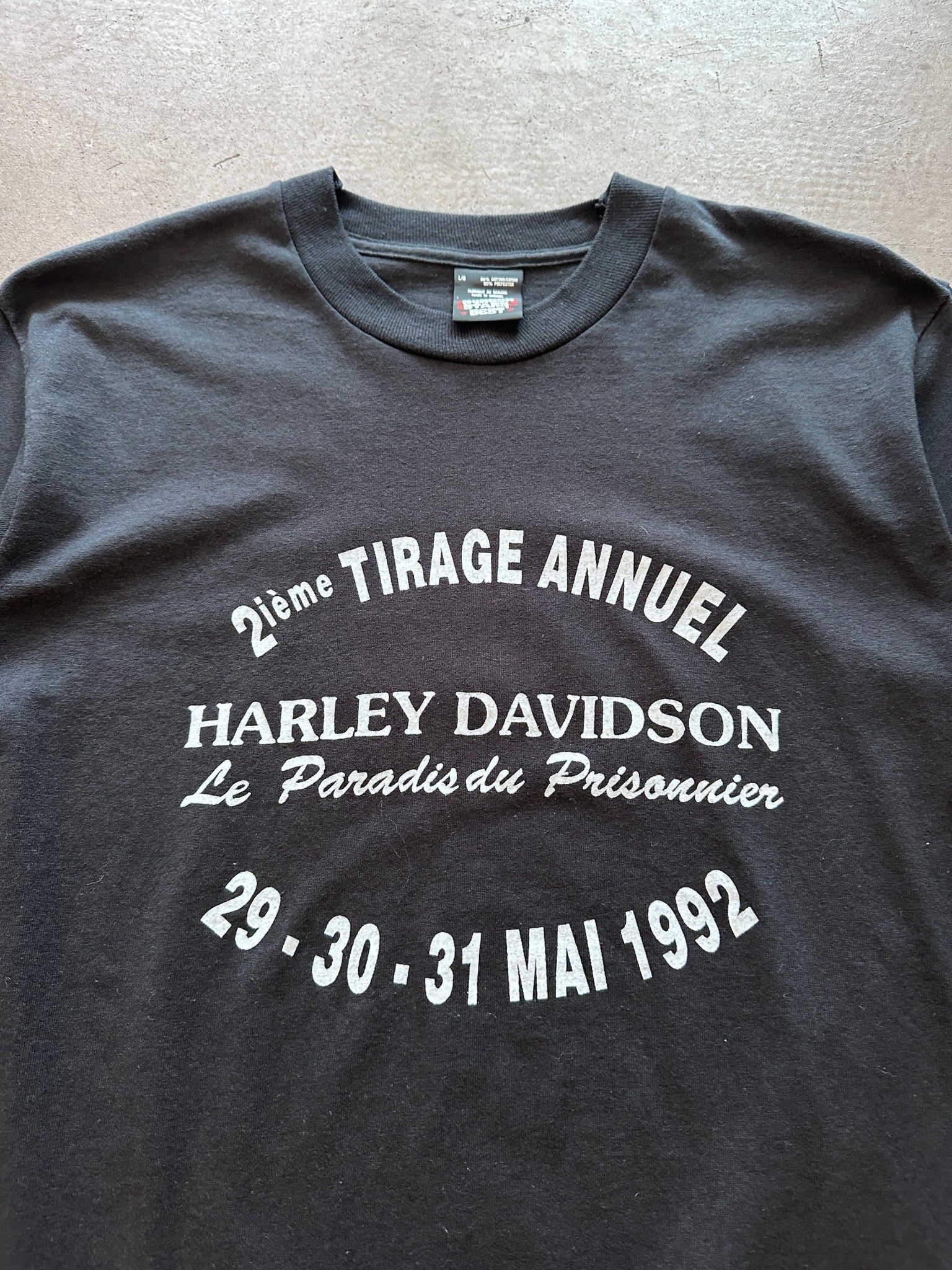 1992 Harley Davidson 2nd Annual Prisoner's Paradise T-Shirt - L