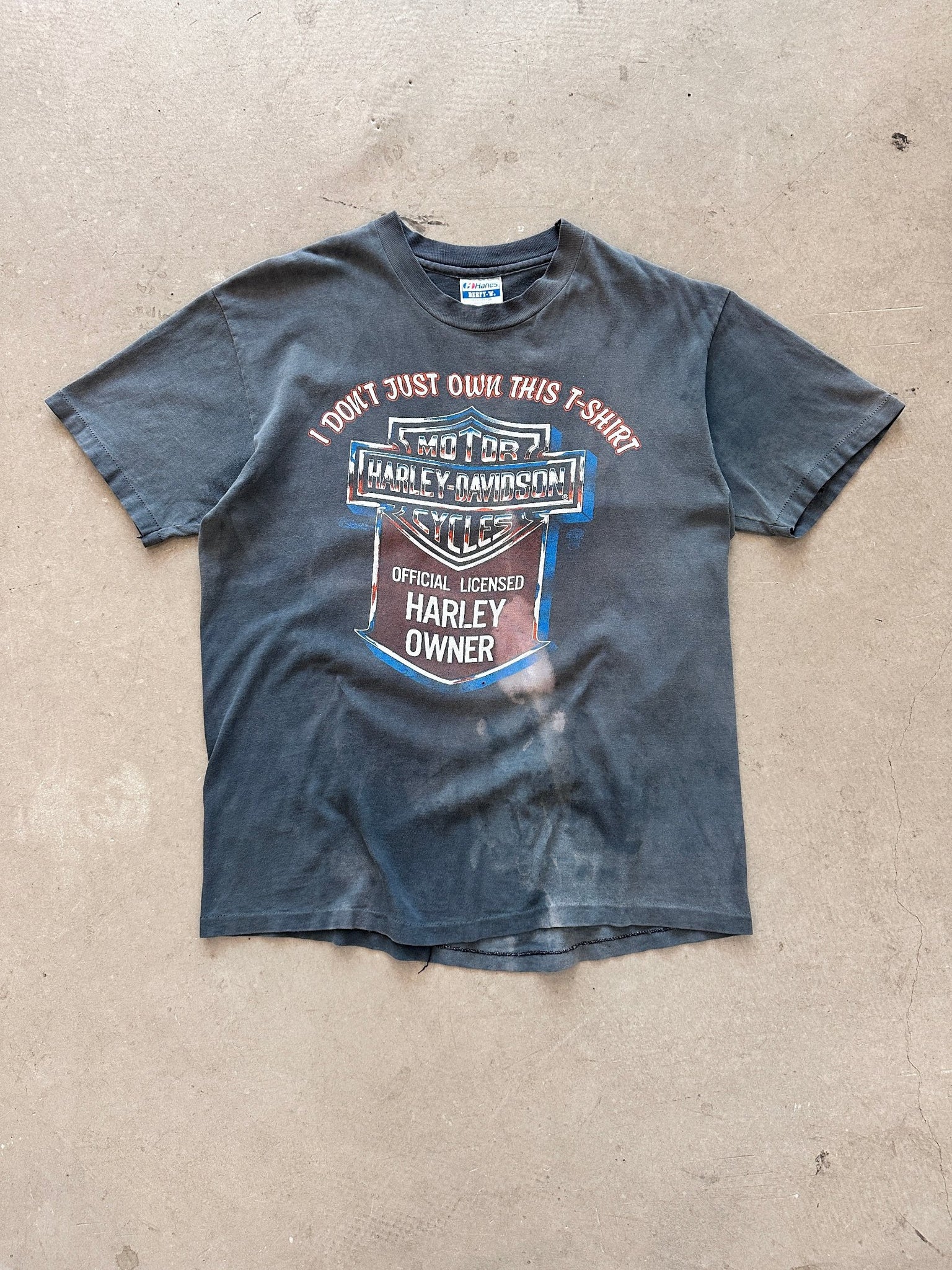 1980's Official Licensed Harley Owner Thrashed T-Shirt - L