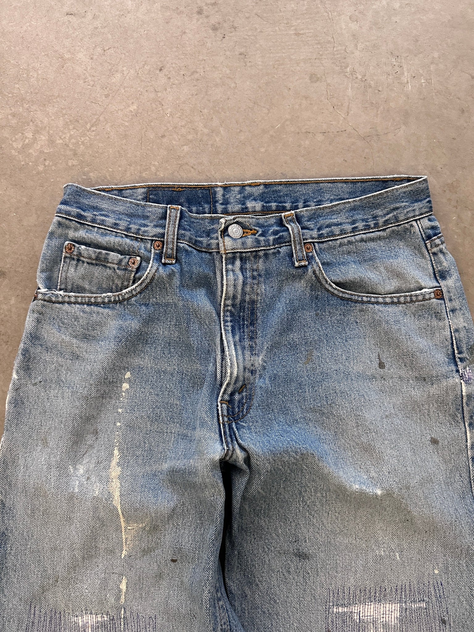 1990's Levi's 550 Repaired Jeans - 33 x 30