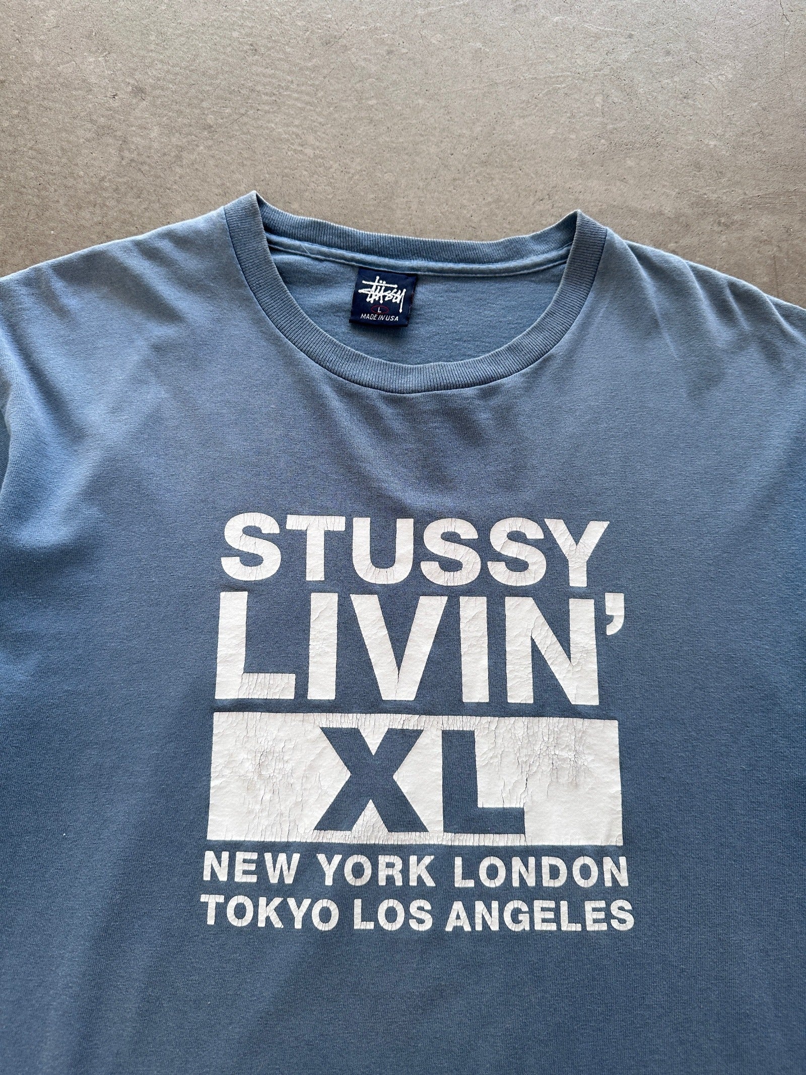 1990's Stussy Livin' XL T-Shirt - L – Permanent Orbit
