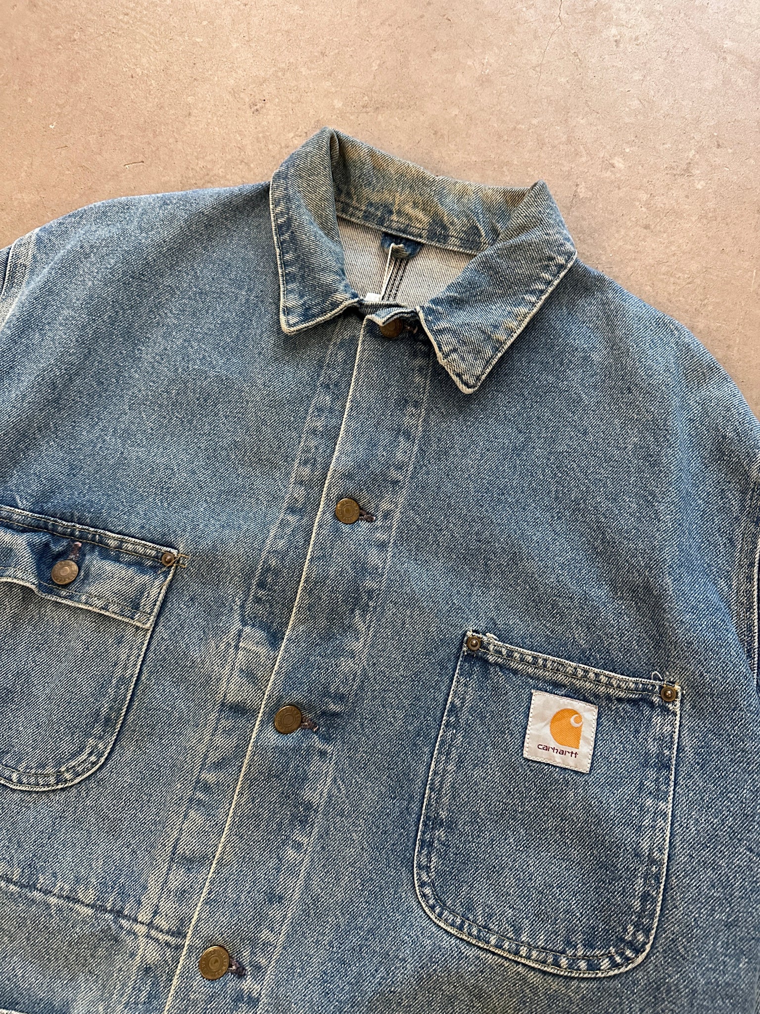 1980's Carhartt Denim Chore Coat - XL