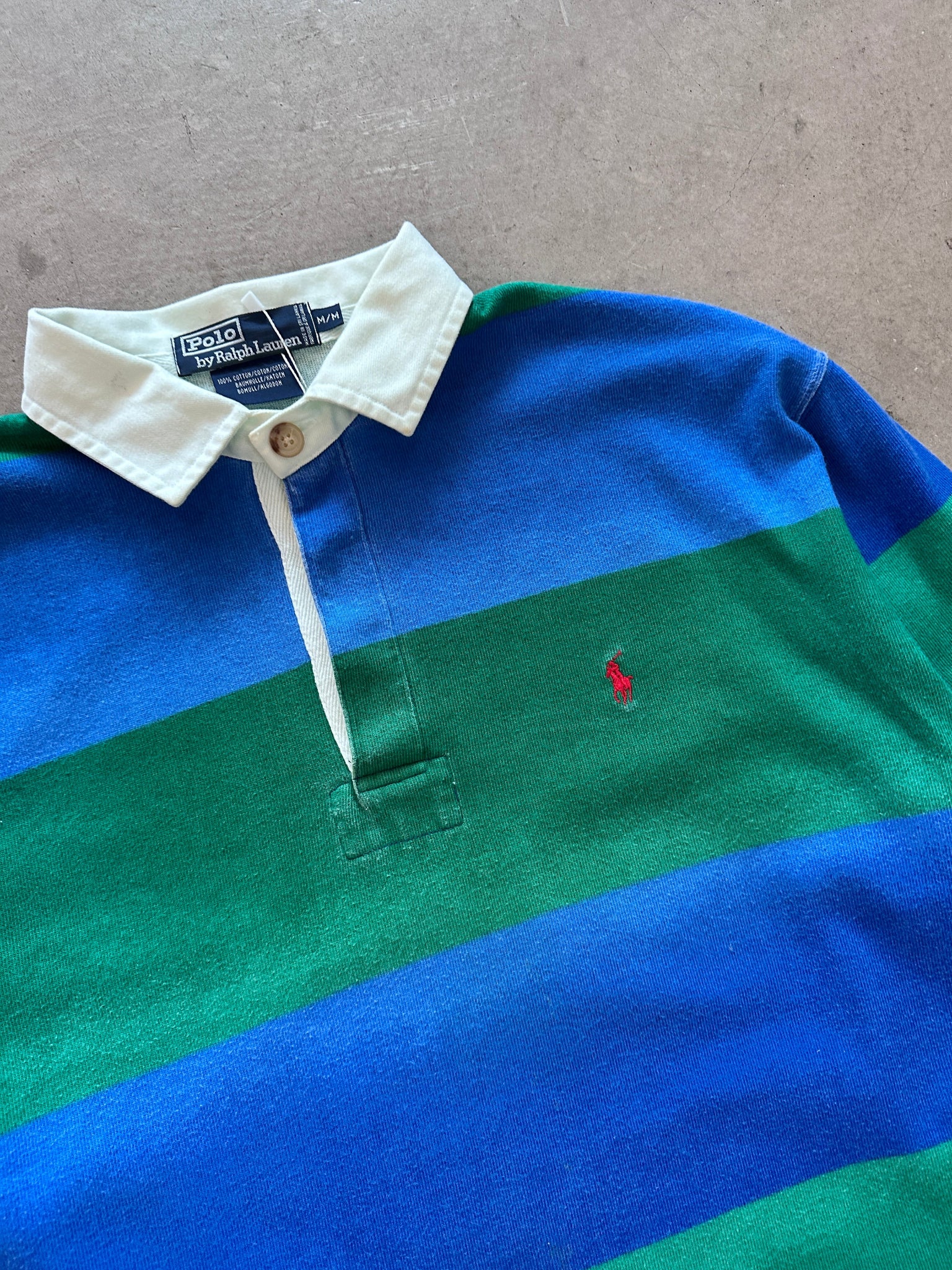 1990's Ralph Lauren Faded Rugby Shirt - M