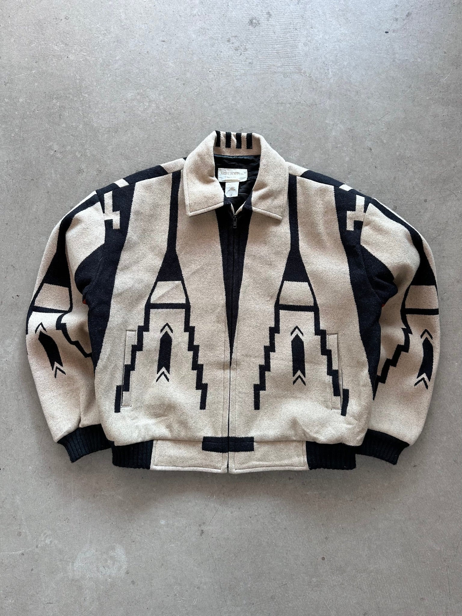 1990's Native Jackets Inc Woollen Bomber - L