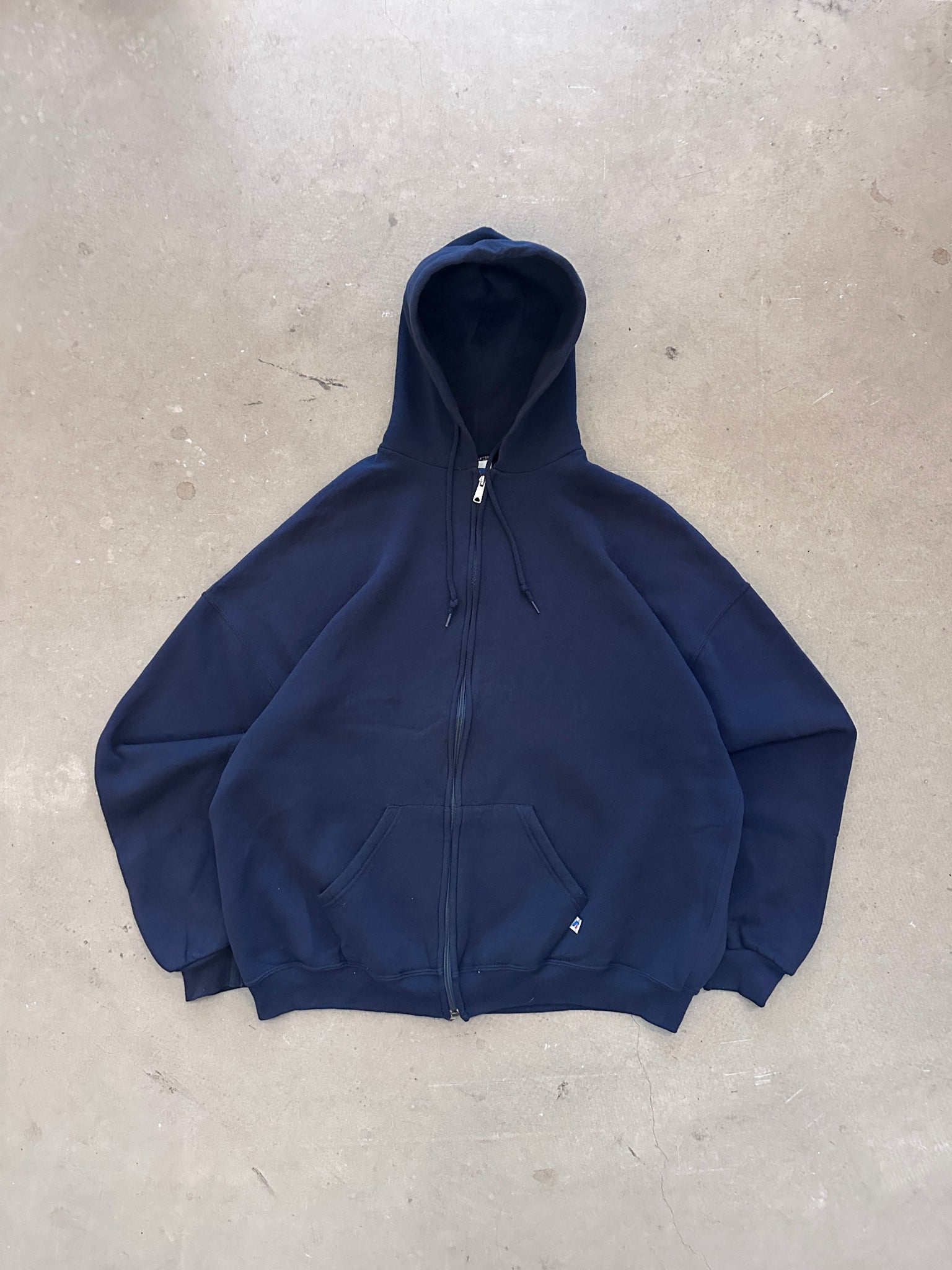 1990's Russell Athletic Zip Blank Hoodie - XXL