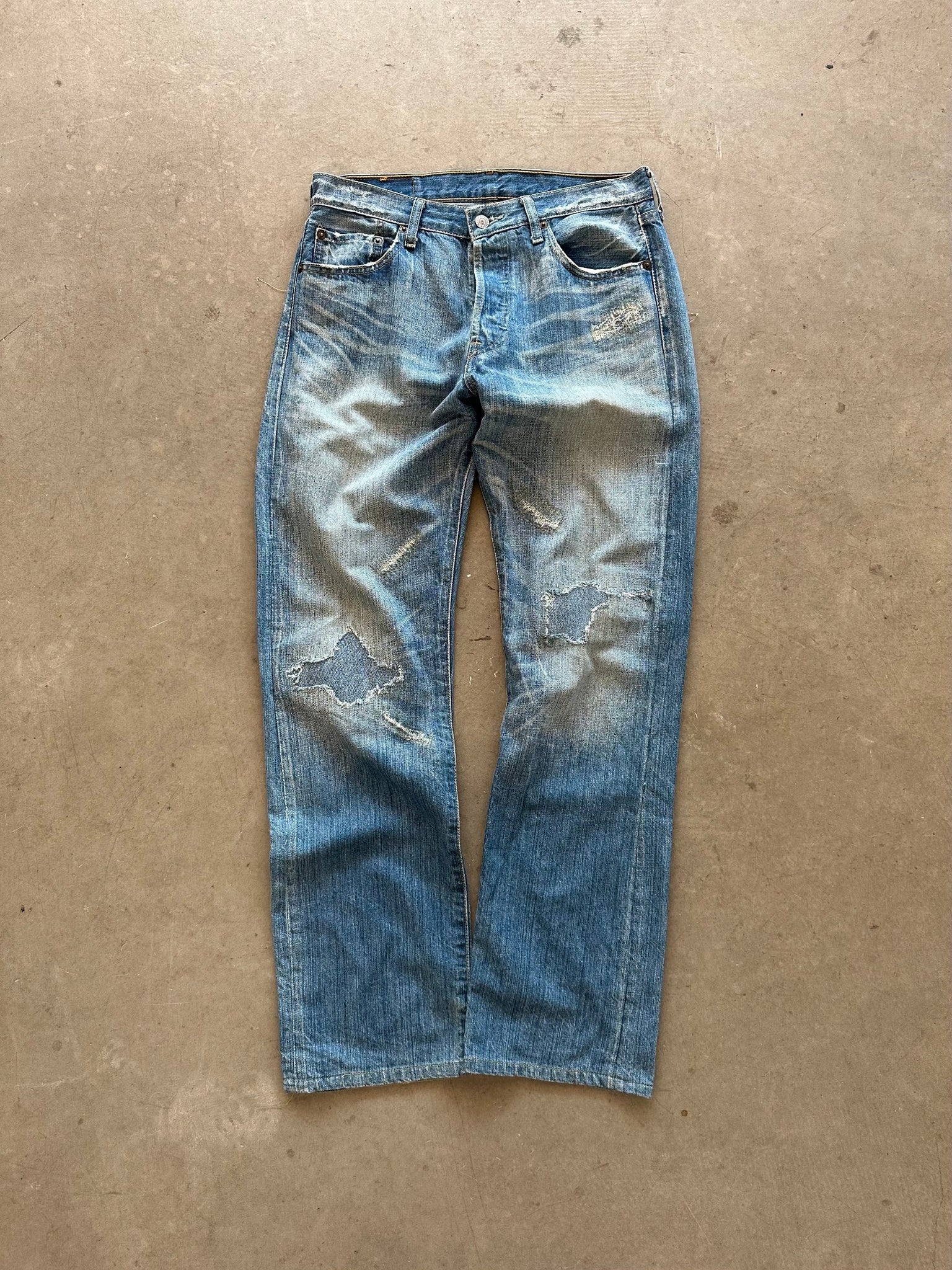 1990's Levi's 501 Repaired Jeans - 30 x 32