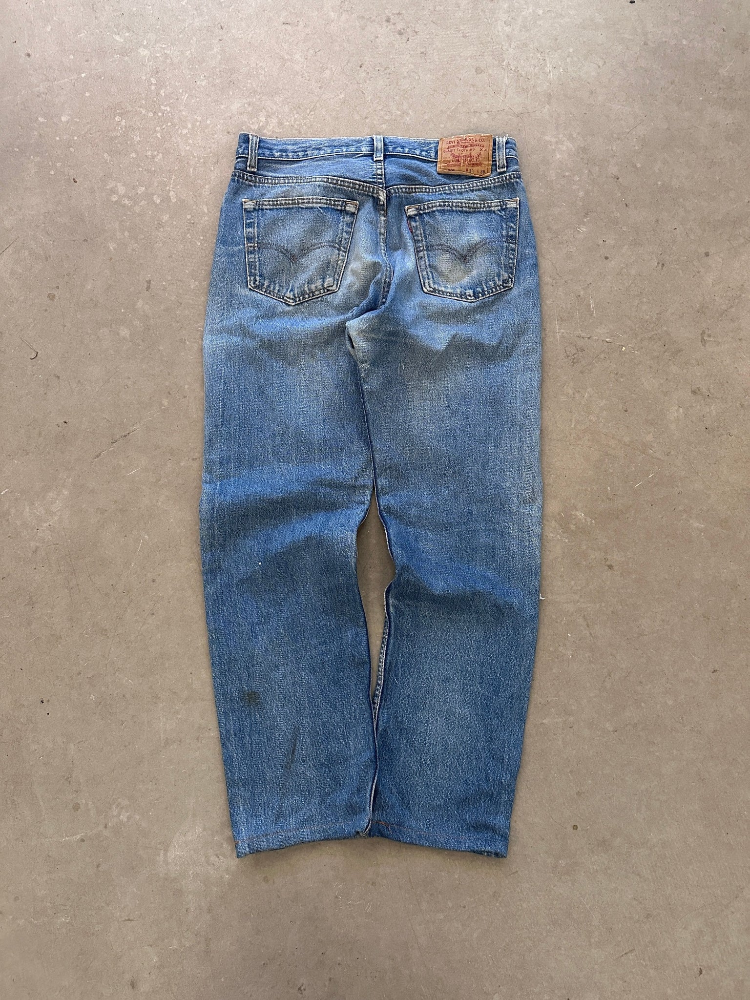 1990's Levi's 501 Repaired Jeans - 33 x 38