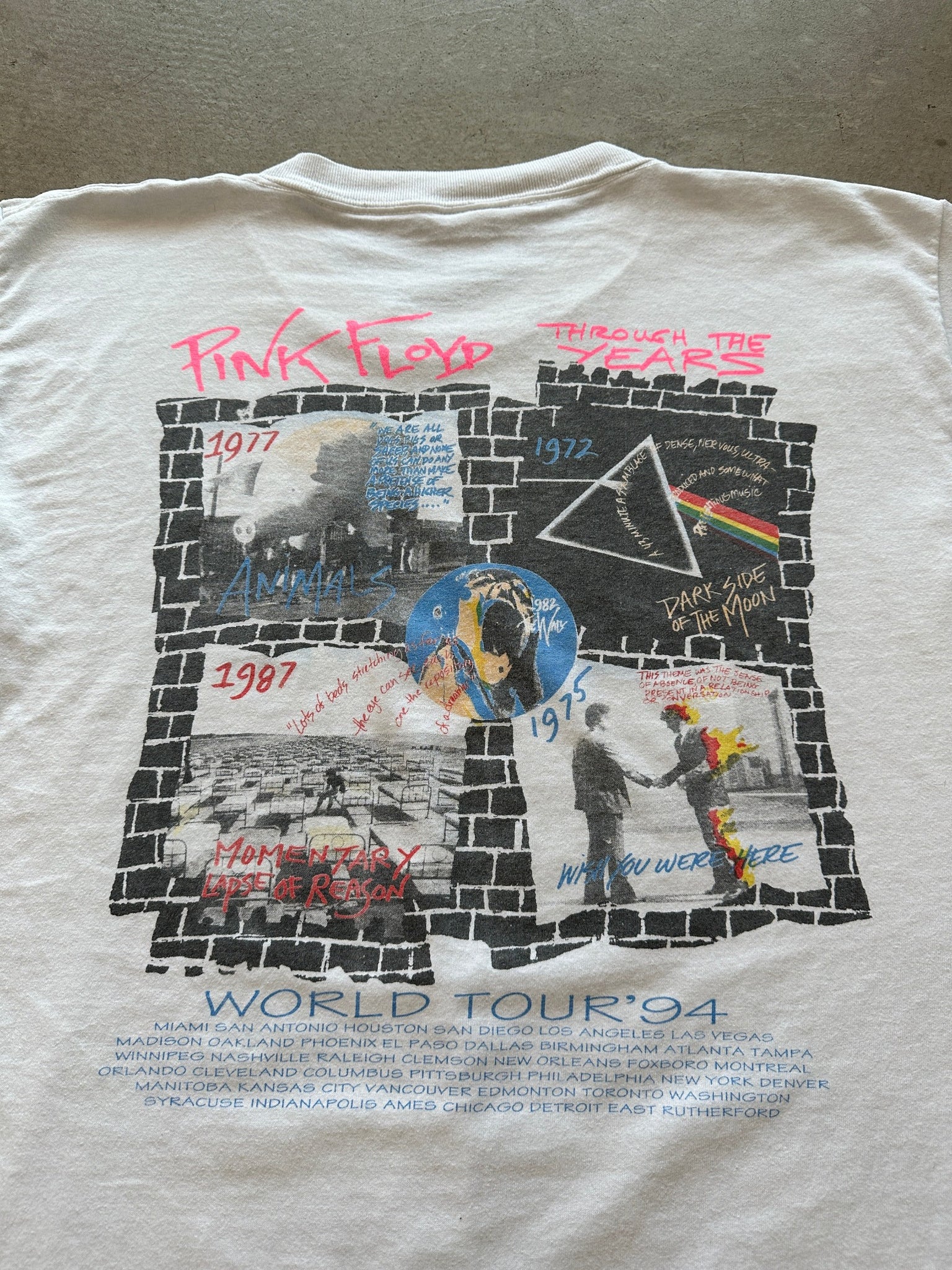 1994 Pink Floyd Division Bell World Tour T-Shirt - XL