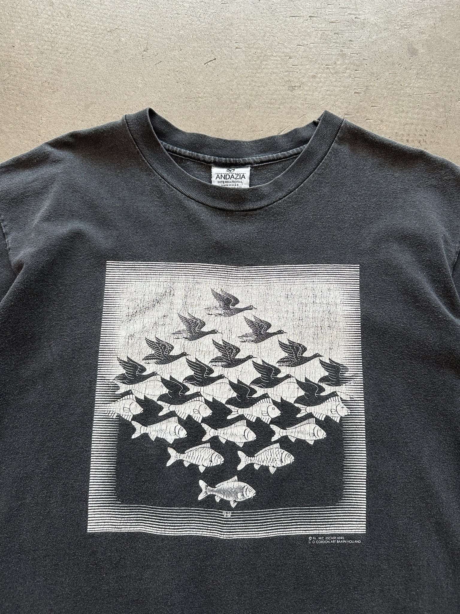 1991 M C Escher Sky & Water T-Shirt - L