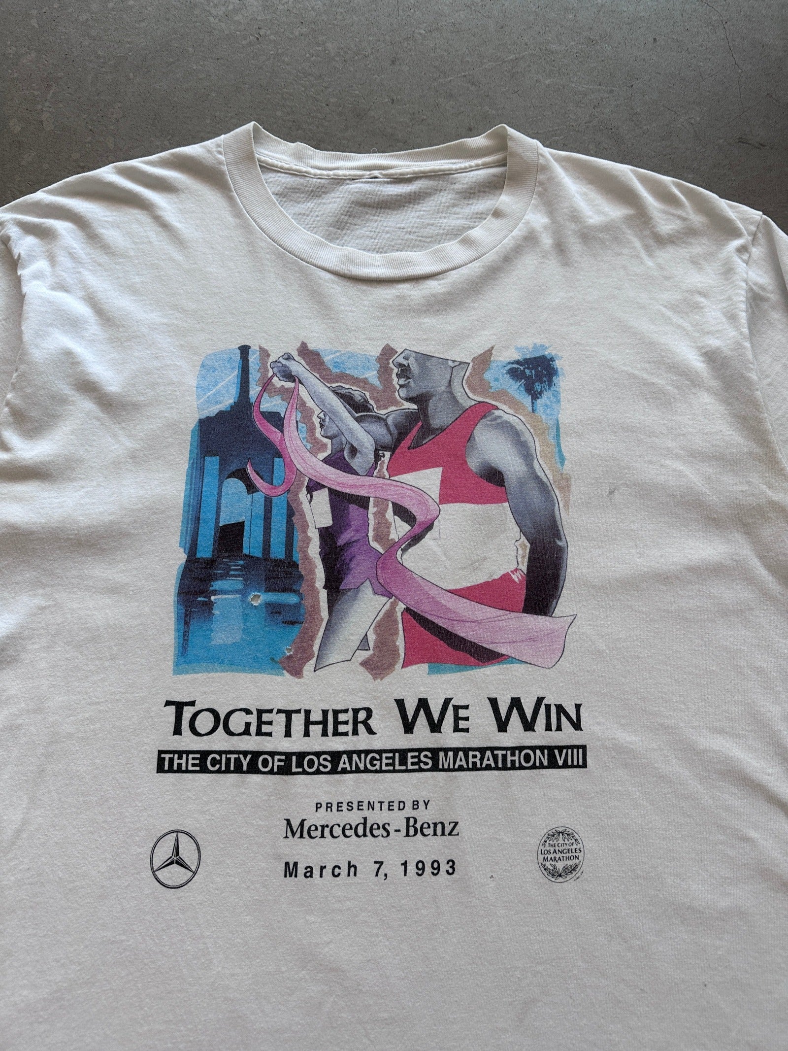 1993 NIKE®︎ Los Angeles Marathon Shirt Nike Made in USA White Los Angeles Marathon 1993 Size Large