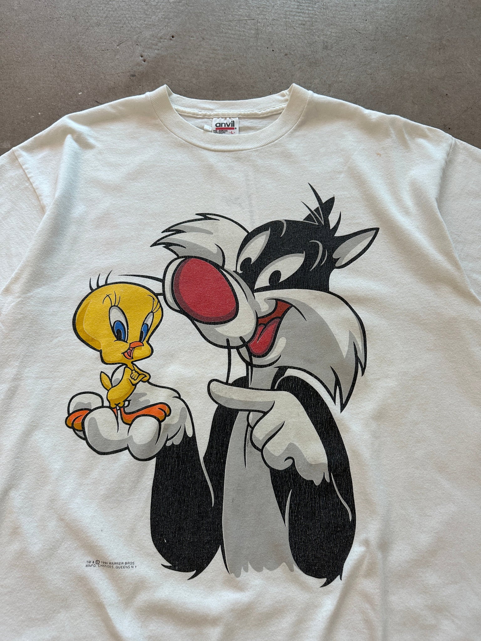 1994 Sylvester and Tweety Bird Warner Bros T-Shirt - L