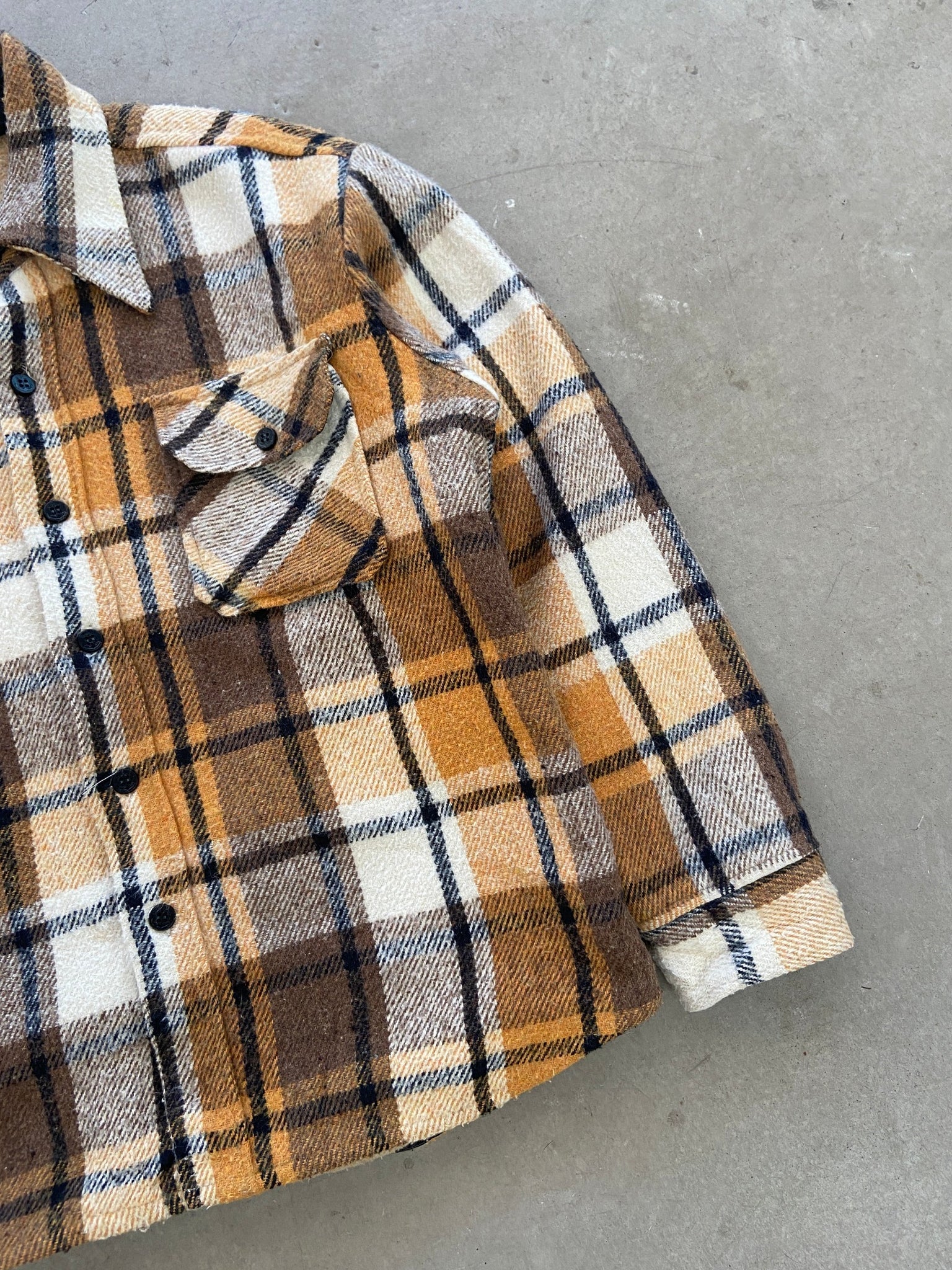 1970's Fleece Lined Flannel Shirt - L