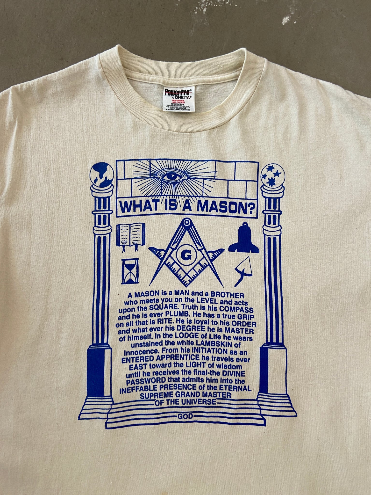 1990's What is a Mason? T-Shirt - L