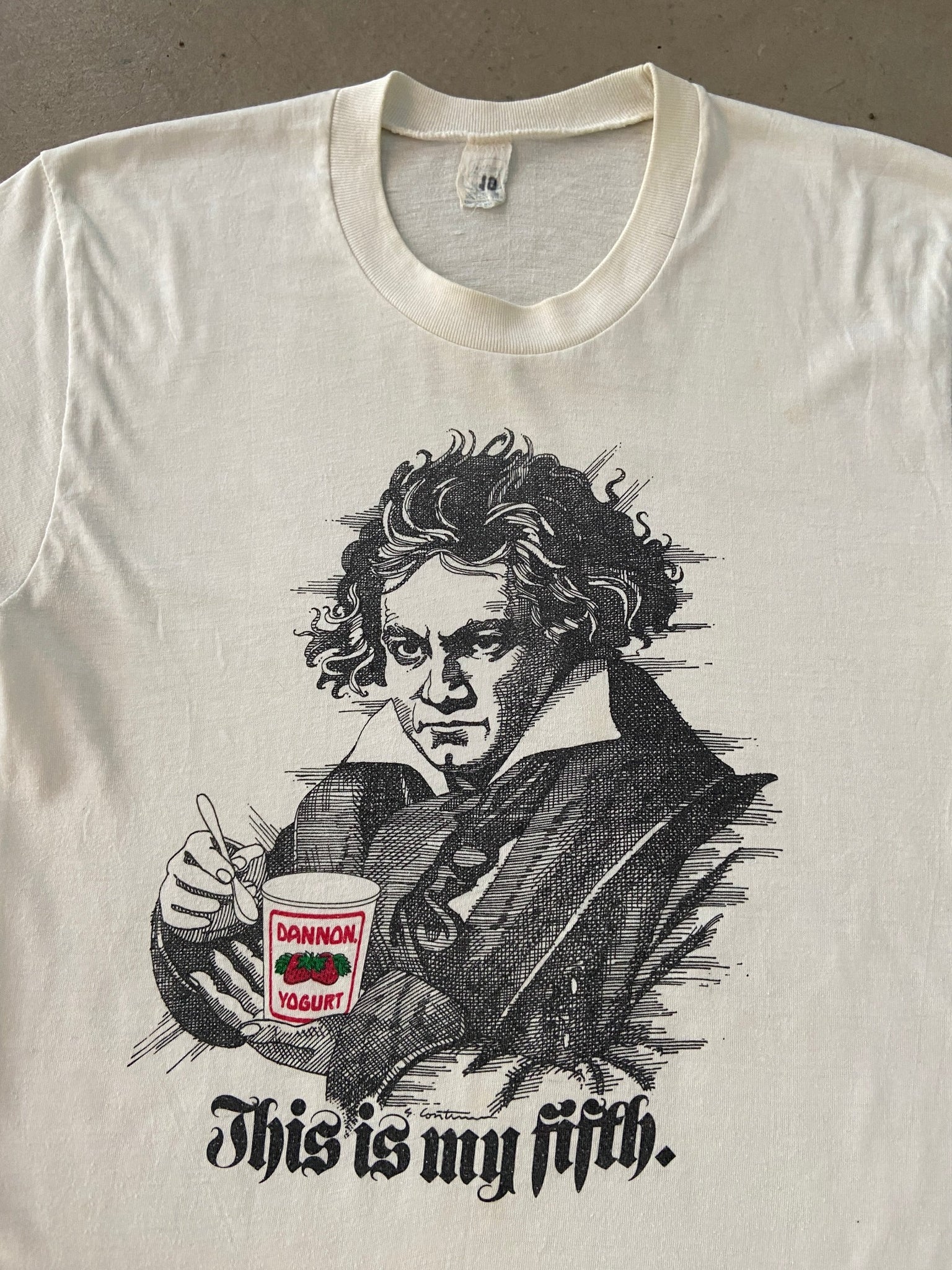 1970's Dannon Yoghurt "This is my Fifth" Beethoven T-Shirt - M