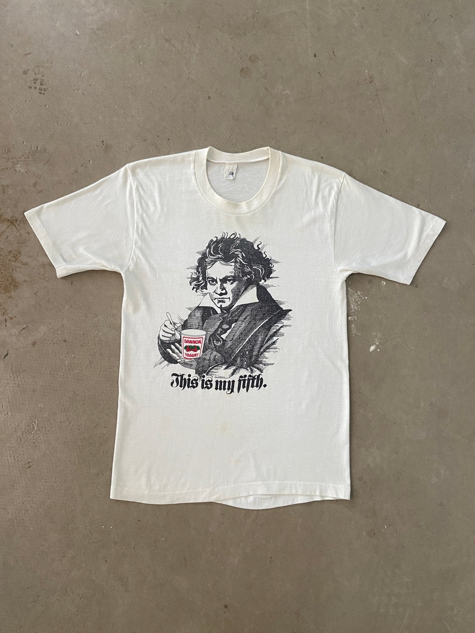 1970's Dannon Yoghurt "This is my Fifth" Beethoven T-Shirt - M