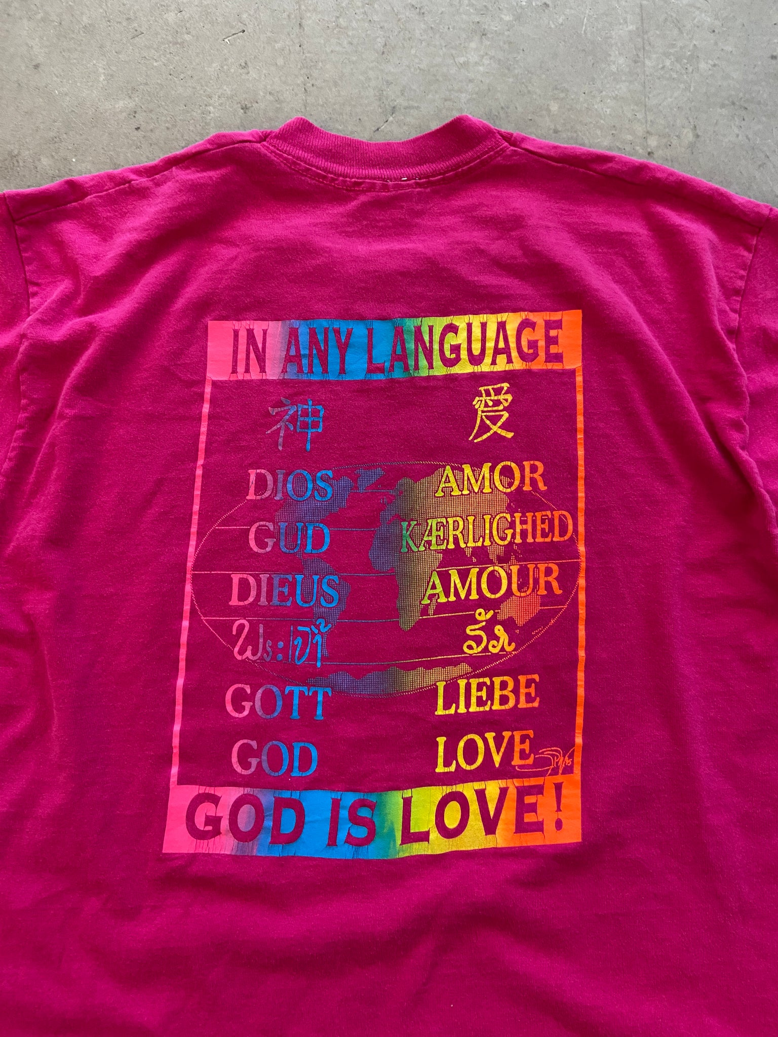 1994 God Is Love in Any Language T-Shirt - L