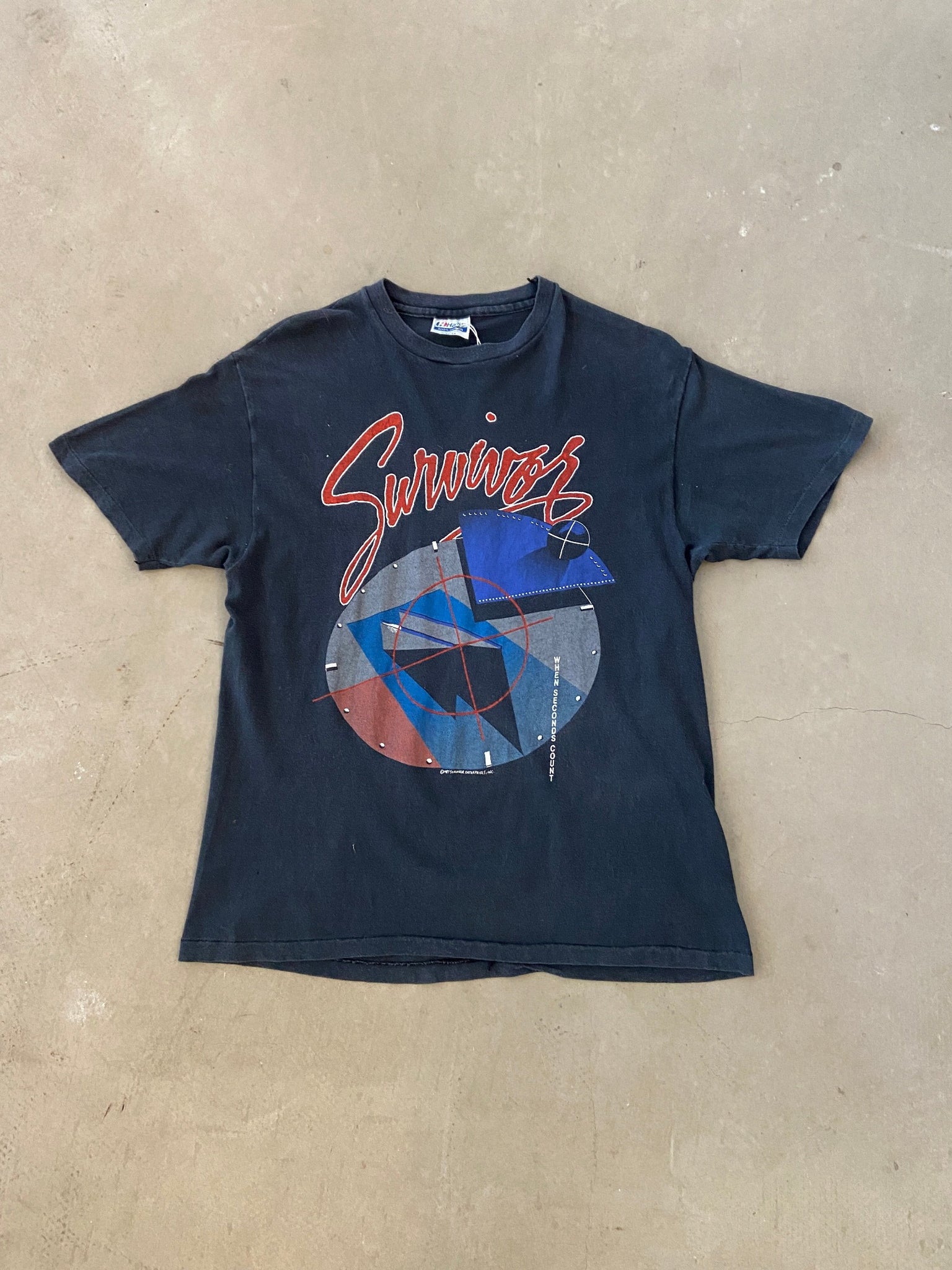 1987 Survivor When Seconds Count T-shirt - L