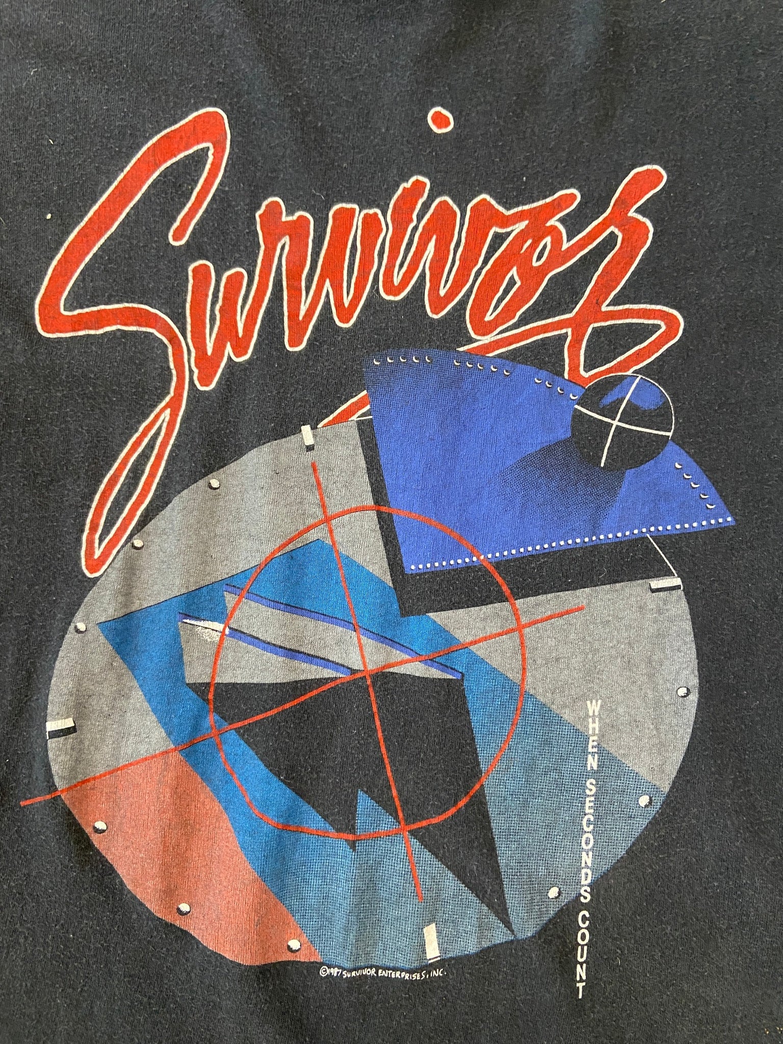 1987 Survivor When Seconds Count T-shirt - L