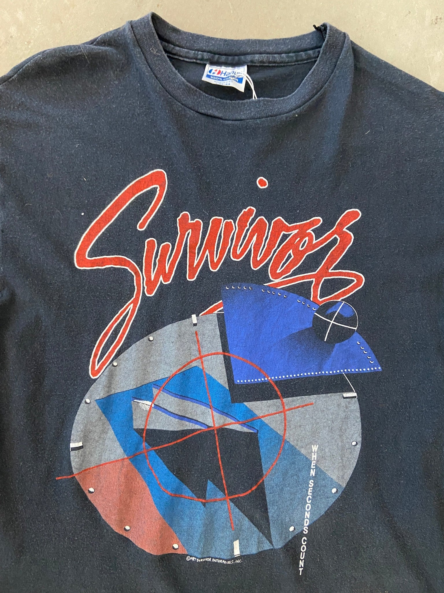 1987 Survivor When Seconds Count T-shirt - L
